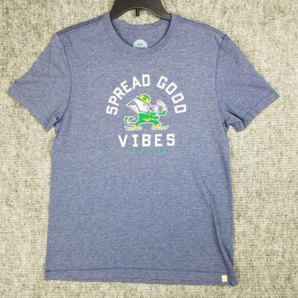 Life Is Good Other - Life is Good Notre Dame Shirt Medium Men's Tee Casual Short-Sleeve Cotton Irish